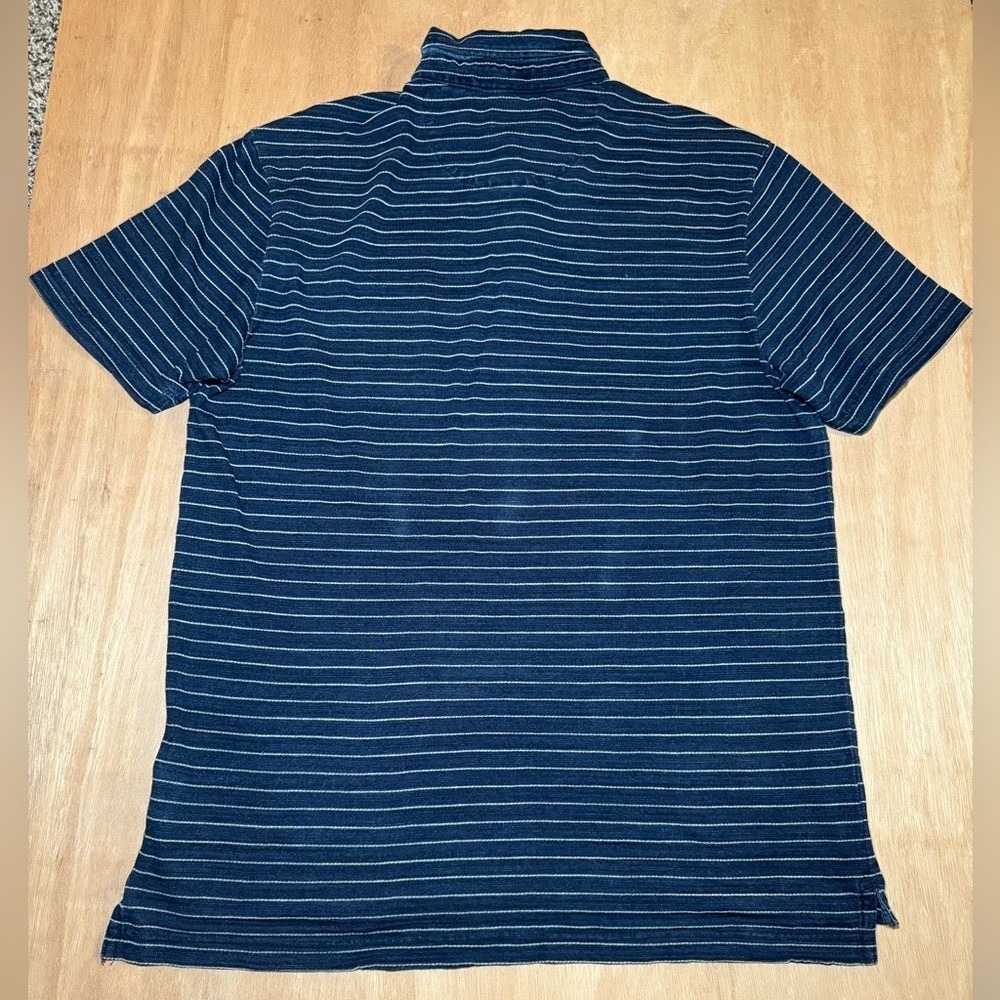 Peter Millar Mens Navy White Stripe Short Sleeve Golf Polo Shirt Size M - Picture 7 of 7